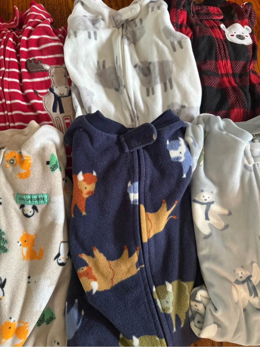 Assorted Kids Fleece Footed Pajamas - Multi-Color